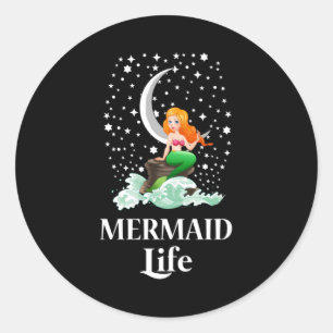 Sticker Rond Mermaid Sea Mermaids Girl Funny Birthday Gift Idea