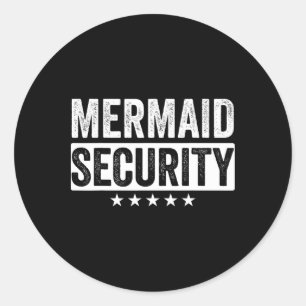 Sticker Rond Mermaid Sécurité Halloween Costume Papa Hommes gar