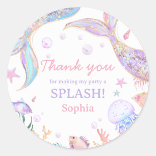 Sticker Rond Mermaid Tail Sea Birmingham Party