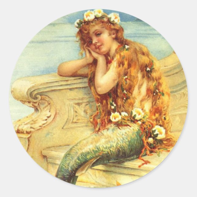 Sticker Rond Mermaid Vintage (Devant)