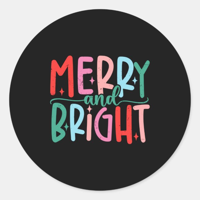 Sticker Rond Merry &amp; Bright Moody &amp; Uptight Matching Co (Devant)