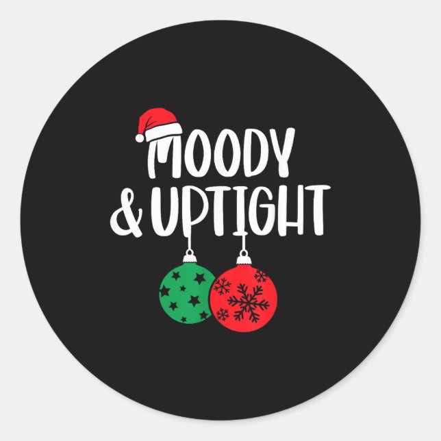 Sticker Rond Merry &amp; Bright Moody &amp; Uptight Matching Co (Devant)