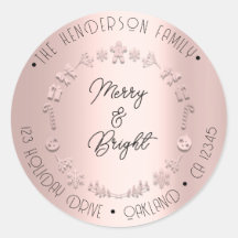 Merry Bright Holiday Adresse Wire Deer Rose Rose R