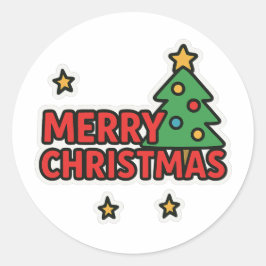 Sticker Rond Merry Christmas 
