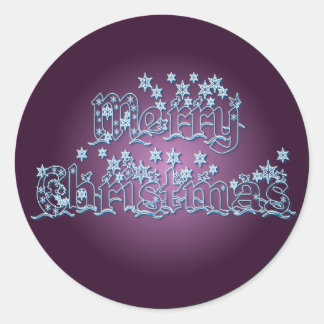 Sticker Rond MERRY CHRISTMAS STARS par SHARON SHARPE