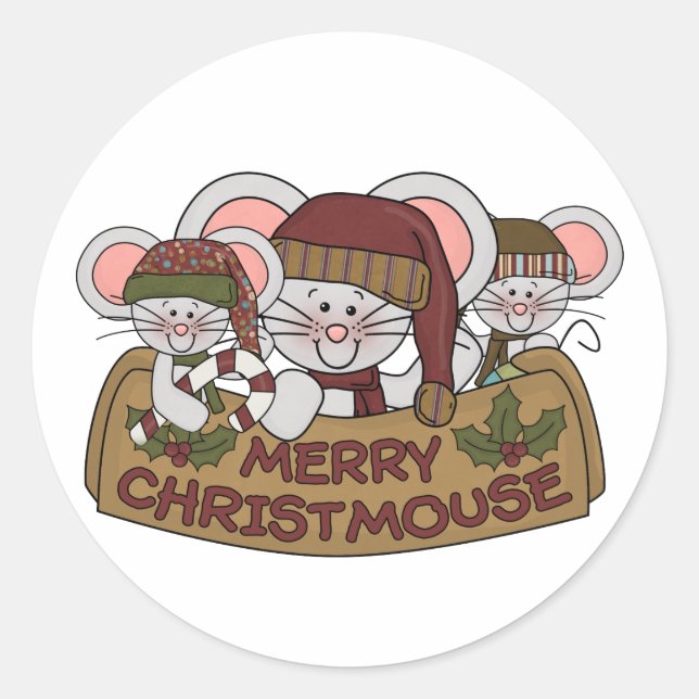 Sticker Rond Merry Christsouris (Devant)