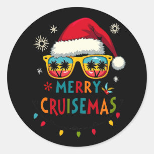 Sticker Rond Merry Cruisemas 2025 Noël Père Noël Reindeer