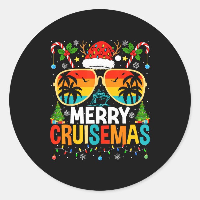 Sticker Rond Merry Cruisemas Cruise Matching Family Christmas C (Devant)