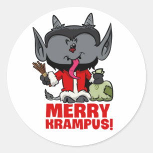 STICKER ROND MERRY KRAMPUS