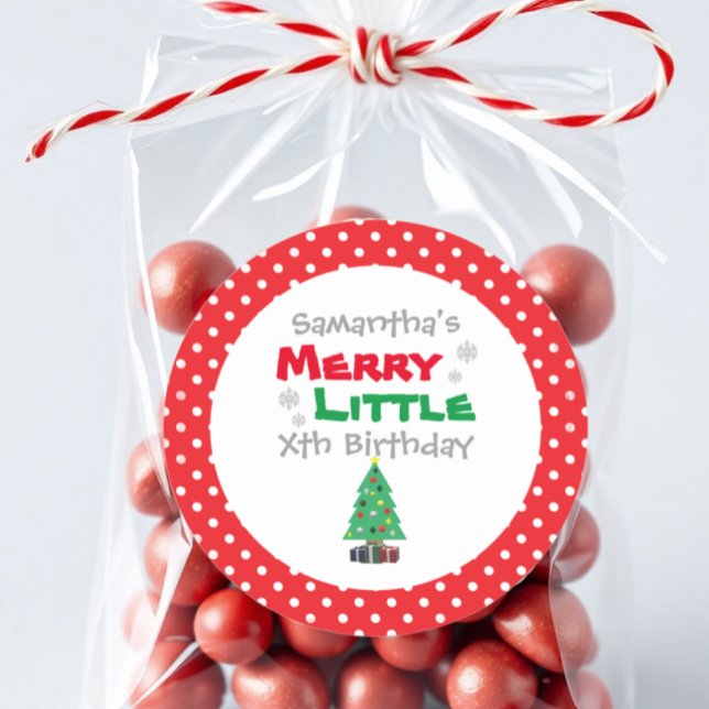 Sticker Rond Merry Little Birthday (Créateur téléchargé)