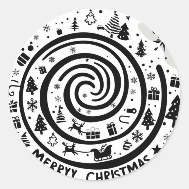Sticker Rond Merry noël (Devant)