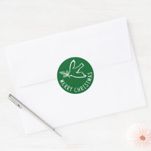 Sticker Rond MERRY NOËL Simple Dove CUSTOM Holiday