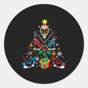 Sticker Rond Merry Xmas Ice Hockey
