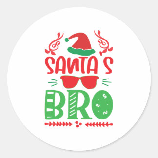 Sticker Rond Merry Xmas Santas Frère