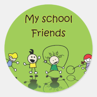 Sticker Rond Mes amis de l'école