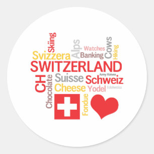 Sticker Rond Mes choses suisses préférées drôles