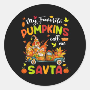 Sticker Rond Mes Citrouilles préférés m'appellent Savta Truck T
