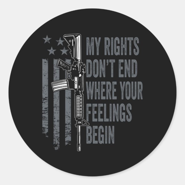 Sticker Rond Mes Droits Ne S'Arrêtent Pas Là Où Vos Sentiments  (Devant)