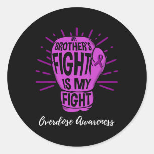 Sticker Rond Mes Frères combattent Ma Conscience De L'Overdose