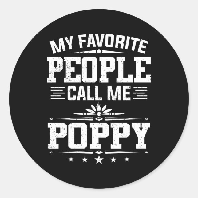 Sticker Rond Mes gens favoris m'appellent Fête des pères de pav (Devant)