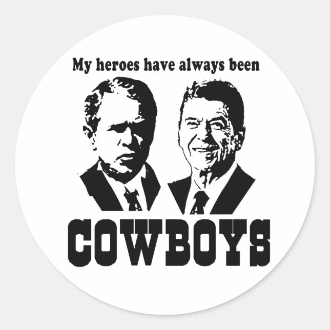 Sticker Rond Mes héros ont toujours été des cowboys (Devant)