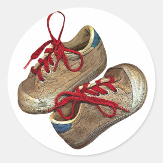 Sticker Rond Mes premières chaussures de tennis