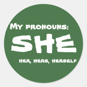 Sticker Rond Mes pronoms elle