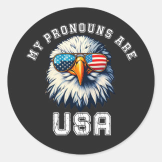 Sticker Rond Mes pronoms sont les États-Unis