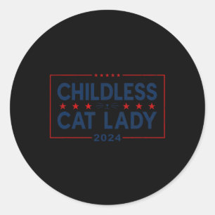 Sticker Rond Mesdames Pour Kamala Harris 2024 Enfless Cat Lady