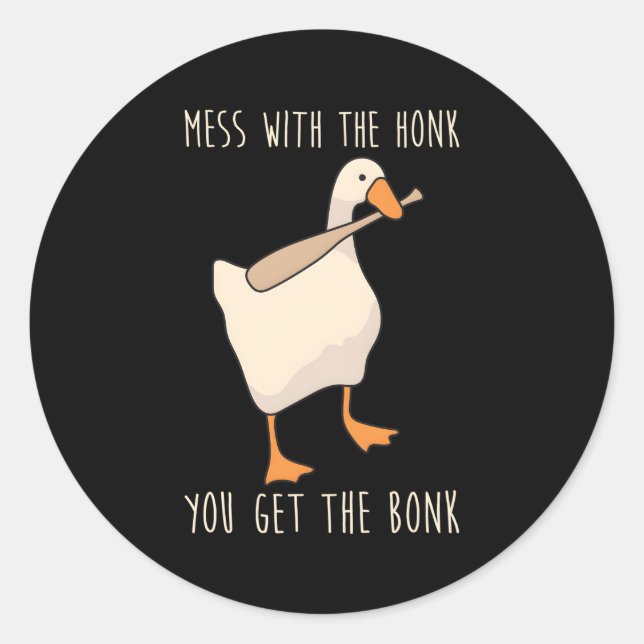 Sticker Rond Mess Avec Le Miel Vous Obtenez Le Bonk (Devant)