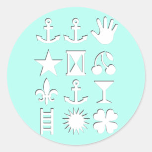 Sticker Rond Message codé bleu Amitié Roun St