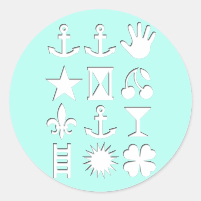 Sticker Rond Message codé bleu Amitié Roun St (Devant)