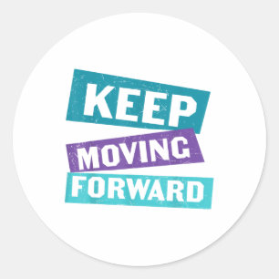 Sticker Rond Message de santé mentale : Continuez d'avancer 