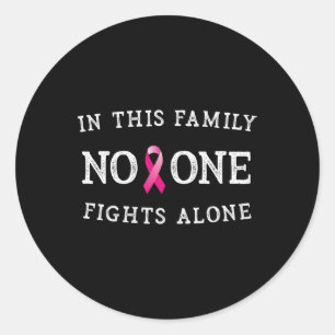 Sticker Rond Message Sensibilisation au cancer du sein Pink Rib