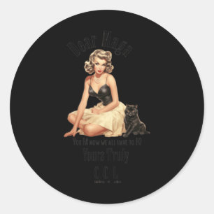 Sticker Rond Messages Des Femmes De Chat Sans Enfant 1