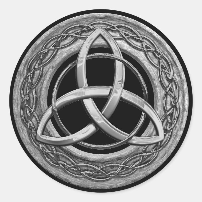 Sticker Rond Metal Celtic Trinity Knot (Devant)