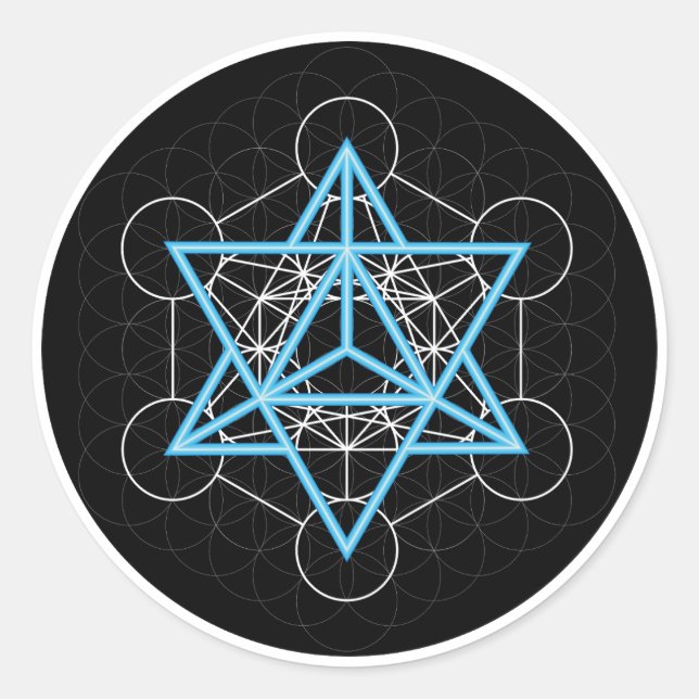 Sticker Rond Metatrons - Merkaba (Devant)