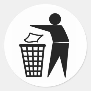 Sticker Rond Mets-le dans la poubelle