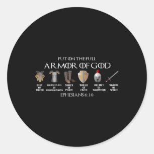 Sticker Rond Mets Sur L'Armure Complète De La Ceinture De Dieu