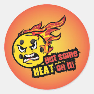 Sticker Rond Mettez De La Chaleur Sur Le Pickleball