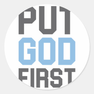 Sticker Rond Mettez Dieu en premier