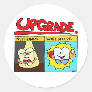 Sticker Rond Mettre à niveau l'étiquette dentaire
