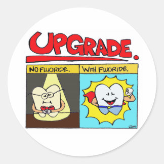 Sticker Rond Mettre à niveau l'étiquette dentaire