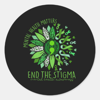 Sticker Rond Mettre un terme à la stigmatisation santé mentale 