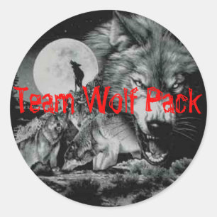 Sticker Rond Meute de loups d'équipe