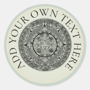 Sticker Rond Mexicaine Aztec Sun Stone Maya Calendrier 1