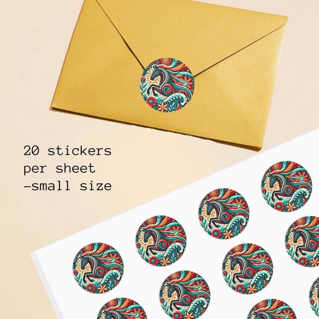 Sticker Rond Mexican fiesta horse (Créateur téléchargé)