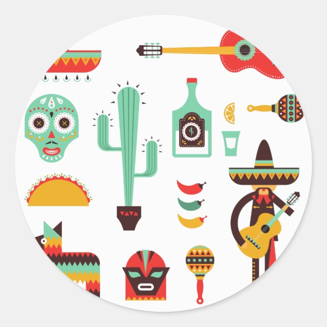 Sticker Rond mexican mariachi (Devant)