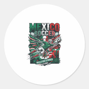 Sticker Rond Mexico Football Squelette Attaquant Nations Premiu