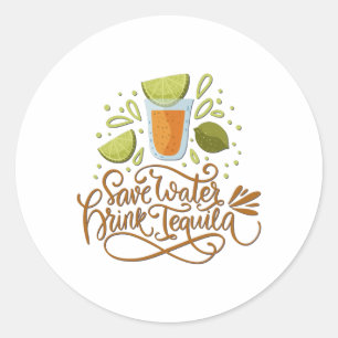 Sticker Rond Mexique - Boire de la tequila - léger